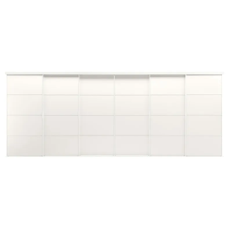 IKEA SKYTTA СКЮТТА / MEHAMN МЕХАМН, комбінація розсувних дверцят, білий/двобічний білий, 603x240 см 495.002.80 фото №1