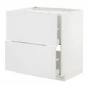 IKEA METOD МЕТОД / MAXIMERA МАКСІМЕРА, підлог шафа д / плити, 2 фр пан / 2 шух, білий / стенсундський білий, 80x60 см 894.094.77 фото thumb №1