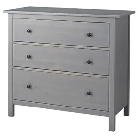 IKEA HEMNES ХЕМНЭС, комод с 3 ящиками, серый цвет, 108x96 см 304.608.11 фото