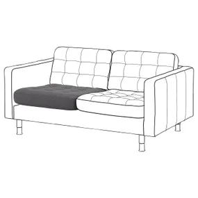 IKEA LANDSKRONA ЛАНДСКРУНА, подуш д/сидін для 2-місного дивана, Запасна частина гарматного/темно-сірого кольору 004.992.21 фото