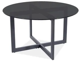 Журнальний стіл SIGNAL ALMERIA A, чорний прозорий / чорний, 80x42 см фото