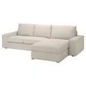 IKEA KIVIK КІВІК, 3-місний диван із кушеткою, Gunnared бежевий 894.847.73 фото thumb №1