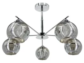 BRW Стельовий світильник Неаполь 5-контактний металевий сріблястий 087181 фото