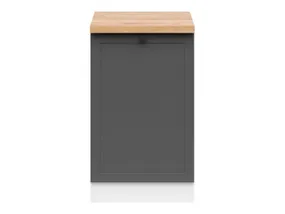 BRW Базовый шкаф для кухни Junona Line 50 см левый с графитовой столешницей, белый/графит/дуб крафт голд D1D/50/82_L_ZBL-BI/GF/DCRZ фото