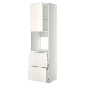 IKEA METOD МЕТОД / MAXIMERA МАКСІМЕРА, в шаф д / дух / двер / 2 фр пан / 2 вис шух, білий / ВЕДДІНГЕ білий, 60x60x220 см 894.580.57 фото