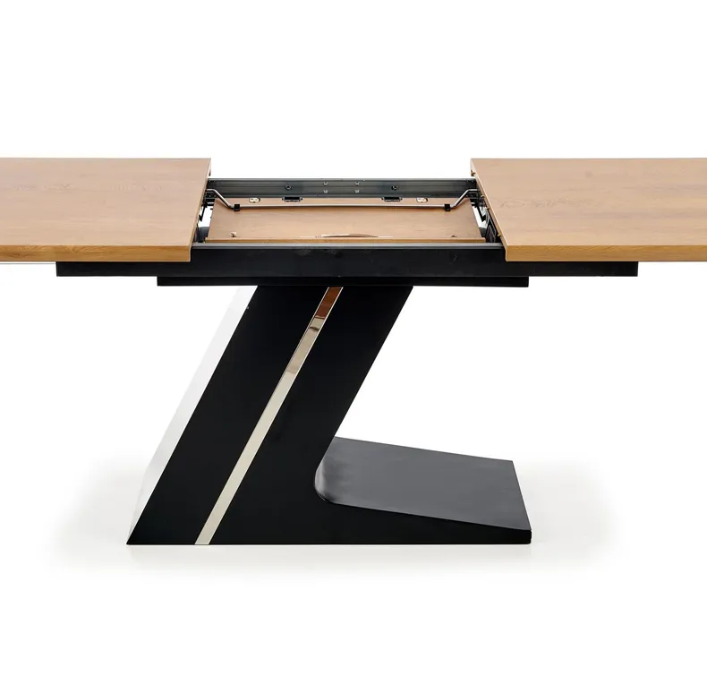 Кухонний стіл розкладний HALMAR FERGUSON 160-220x90 см, стільниця - натуральний дуб, ніжки - чорні фото №9