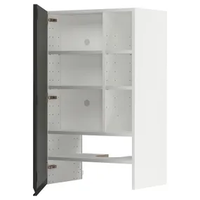 IKEA METOD МЕТОД, навесной шкаф д / вытяжки / полка / дверь, белый / Уплов матовый антрацит, 60x100 см 995.042.28 фото