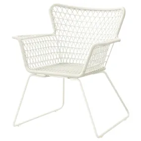 IKEA HÖGSTEN ХЕГСТЕН, крісло з підлокітниками, вуличне, білий 202.098.62 фото
