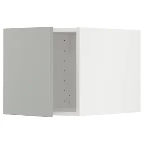 IKEA METOD МЕТОД, верхня шафа, білий / Хавсторп світло-сірий, 40x40 см 595.391.97 фото