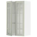 IKEA METOD МЕТОД, навесной шкаф / полки / 2стеклян двери, белый / светло-зеленый, 60x100 см 094.872.90 фото thumb №1