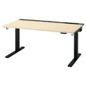 IKEA MITTZON МІТТЗОН, стіл регульований, електричний okl береза / чорний, 140x80 см 495.285.85 фото thumb №2