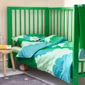 IKEA GRÖNFINK ГРЁНФИНК, детское постельное белье, 3 предм., зелёный/бирюзовый, 60x120 см 805.723.64 фото thumb №6
