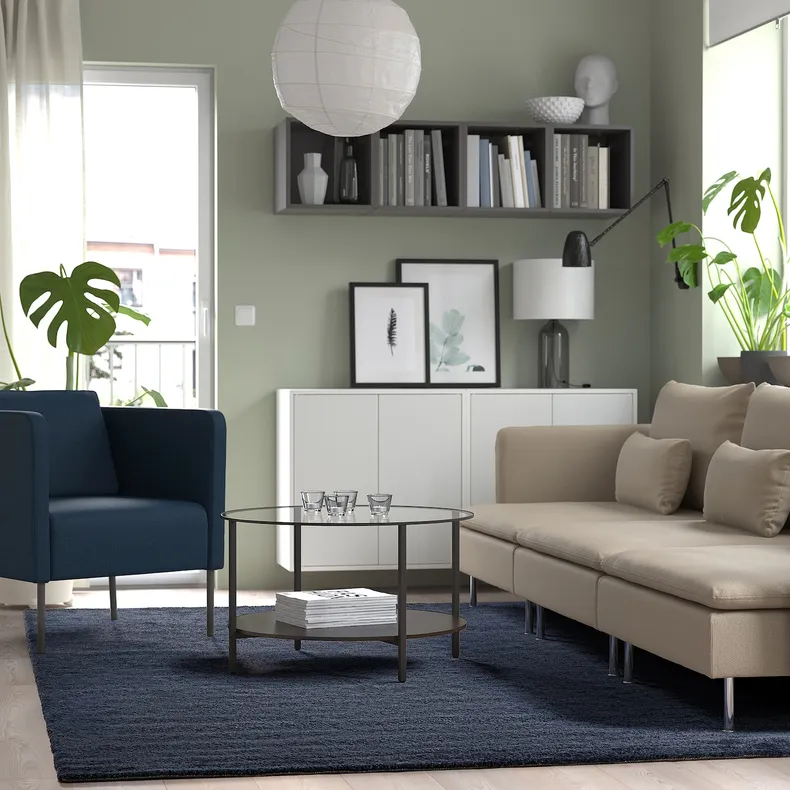 IKEA STOENSE СТОЕНСЕ, килим, короткий ворс, темно-синій, 200x300 см 105.560.13 фото №4