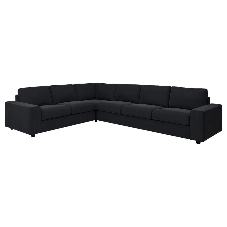 IKEA VIMLE ВІМЛЕ, чохол для кутового дивана, 5-місний, з широкими підлокітниками / Saxemara чорно-синій 694.242.33 фото №2