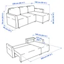 IKEA BRISSUND БРИССУНД, 3-местный диван-кровать с козеткой, Хакебо светло-бирюзовый 905.809.57 фото thumb №8