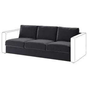 IKEA VIMLE ВІМЛЕ, чохол для 3-місної секції, Джупард темно-сірий 705.205.54 фото