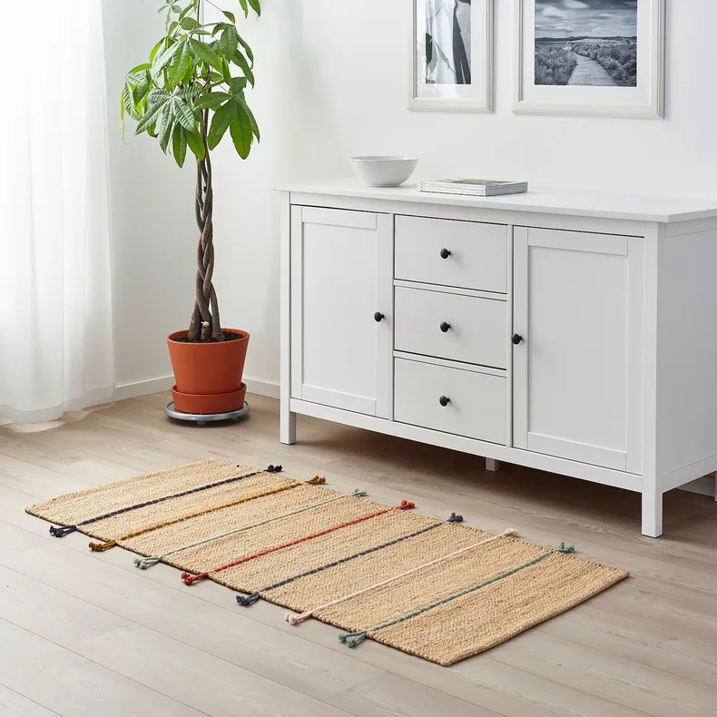 IKEA RAKLEV РАКЛЕВ, килим, пласке плетіння, ручна робота натуральний/різнобарвний, 70x160 см 804.080.24 фото №3