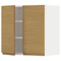 IKEA METOD МЕТОД, навесной шкаф с полками / 2дверцы, белый / Воксторп имит. дуб, 60x60 см 995.392.99 фото thumb №1