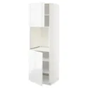 IKEA METOD МЕТОД, висока шафа для дух, 2 дверцят / пол, білий / ВОКСТОРП глянцевий / білий, 60x60x200 см 294.573.72 фото thumb №1