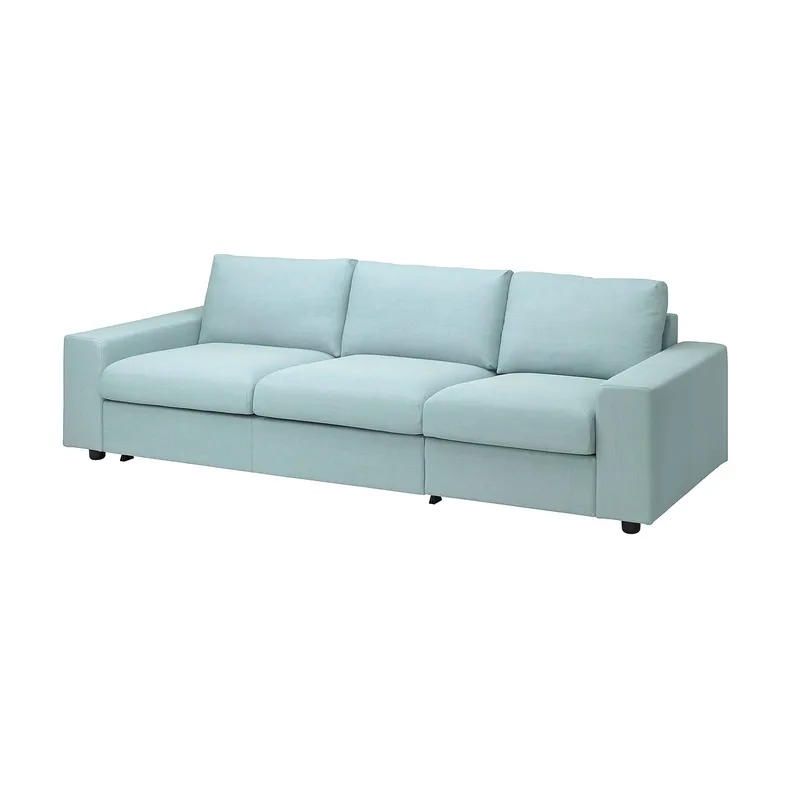 IKEA VIMLE ВІМЛЕ, 3-місний диван-ліжко, з широкими підлокітниками / САКСЕМАРА світло-синій 395.372.36 фото №2