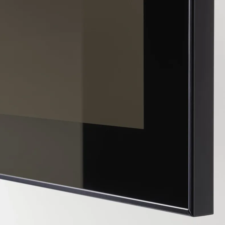 IKEA BESTÅ БЕСТО, комбинация д / хранения+стекл дверц, черная бронза / глянцевое селсвикенское стекло / черное дымчатое стекло, 60x42x193 см 693.011.14 фото №5