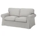IKEA EKTORP ЭКТОРП, чехол на 2-местный диван, Талмира белая/черная 605.170.62 фото thumb №1