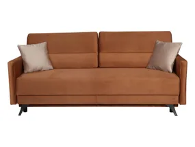BRW тримісний диван Abril розкладний з ящиком для зберігання велюровий коричневий, Елемент 07 Коричневий / Елемент 06 Бежевий SO3-ABRIL-3DL-G1_BA429D фото