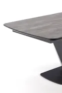 Обеденный стол раскладной HALMAR VINSTON 180-230x95 см, столешница - темно серая/черная, ножки - черные фото thumb №8
