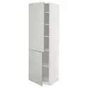 IKEA METOD МЕТОД, висока шафа із полицями / 2 дверцят, білий / Хавсторп світло-сірий, 60x60x200 см 095.390.10 фото thumb №1