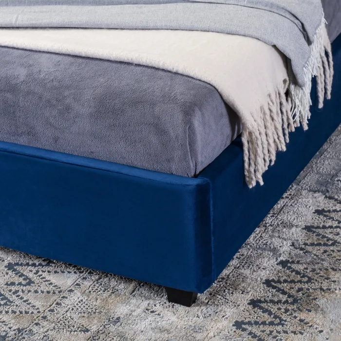 Ліжко MEBEL ELITE 140x200 CROS Velour Blue фото №5