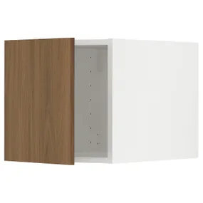 IKEA METOD МЕТОД, верхний шкаф, белый / Имитация коричневого ореха, 40x40 см 395.195.05 фото