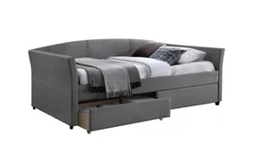 Кровать односпальная SIGNAL LANTA, ткань - серый, 90x200 см фото