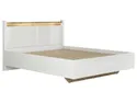 BRW Ліжко двоспальне з підсвіткою та ламелями BRW ALAMEDA 160х200 см, білий глянцевий/дуб вестмінстер LOZ/160/A-BIP/DWM фото thumb №1