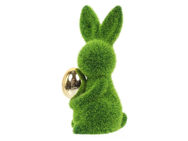 BRW Декоративна фігурка BRW Кролик із золотим яйцем, вкрита штучною травою 092497 фото №11