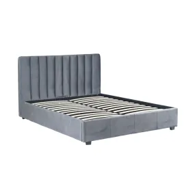 Кровать двуспальная бархатная 160x200 MEBEL ELITE MARI Velvet, серый фото