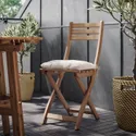 IKEA ASKHOLMEN, стілець, сад, складна темно-коричнева/куддарна світло-сіро-бежева 995.753.05 фото thumb №2