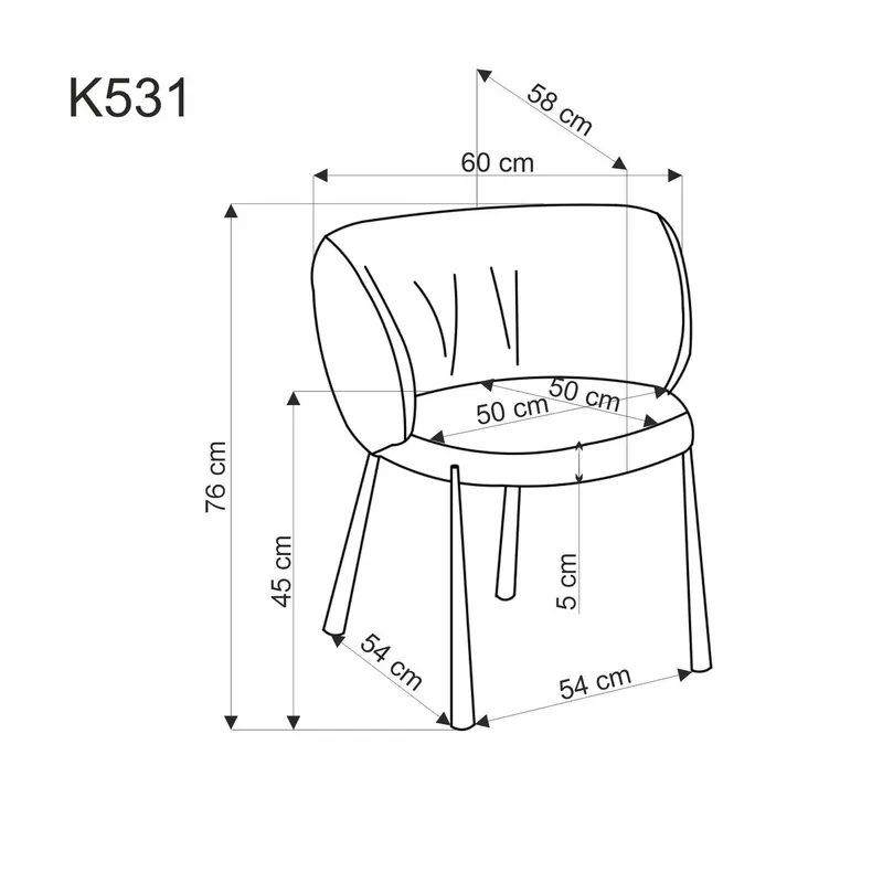 Кухонний стілець HALMAR K531 гірчичний фото №2