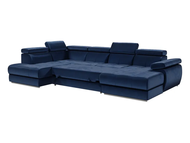 BRW Lizbona III Maxi розкладний кутовий диван з ящиками для зберігання велюровий синій, Моноліт 77 NA-LIZBONA_III_MAXI-L-G1_B84699 фото №3