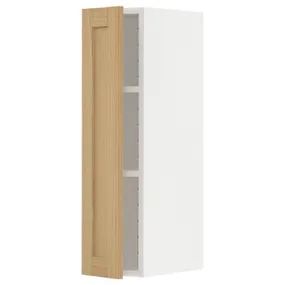IKEA METOD МЕТОД, навесной шкаф с полками, белый / дуб форсбака, 20x80 см 595.093.79 фото