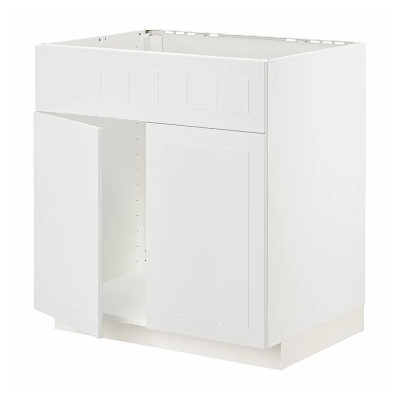 IKEA METOD МЕТОД, підлог шафа д / мийки / 2 двер / фрон пан, білий / стенсундський білий, 80x60 см 794.605.36 фото №1