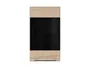 BRW Кухонный шкаф Sole L6 40 см с витриной дуб галифакс натуральный, Черный/дуб галифакс натур FM_G_40/72_PV-CA/DHN фото