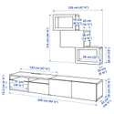 IKEA BESTÅ БЕСТО, шкаф для ТВ, комбин / стеклян дверцы, черно-коричневый / Лапвикен черно-коричневый прозрачное стекло, 240x42x190 см 994.113.14 фото thumb №11