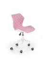 Крісло комп'ютерне офісне обертове HALMAR MATRIX 3 рожевий / білий, тканина фото