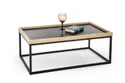 Журнальный столик деревянный HALMAR VESPA, 100x60 см, столешница: натуральная, ножки из металла: черные фото thumb №2