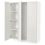 IKEA PAX ПАКС / TYSSEDAL ТІССЕДАЛЬ, гардероб, комбінація, білий / дзеркальний, 150x60x201 см 794.802.66 фото