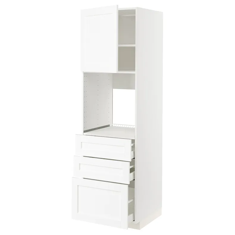IKEA METOD МЕТОД / MAXIMERA МАКСІМЕРА, висока шафа д / духов з дверц / 3 шухл, білий Енкопінг / білий імітація дерева, 60x60x200 см 494.735.83 фото №1