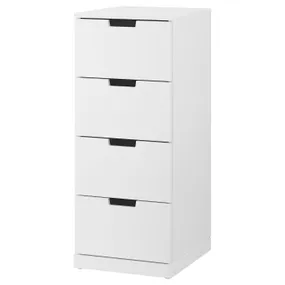 IKEA NORDLI НОРДЛИ, комод с 4 ящиками, белый, 40x99 см 792.398.43 фото