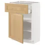 IKEA METOD МЕТОД / MAXIMERA МАКСИМЕРА, напольный шкаф с ящиком / дверцей, белый / дуб форсбака, 60x37 см 495.092.66 фото