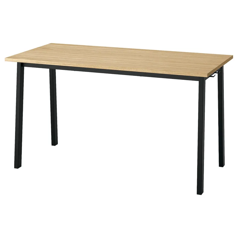 IKEA MITTZON МІТТЗОН, стіл для конференцій, okl дуб/чорний, 140x68x75 см 395.139.52 фото №1