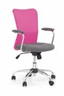 Крісло комп'ютерне офісне обертове HALMAR ANDY рожевий / сірий фото